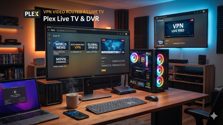 Serving VPN-Routed Live TV Through Plex with Threadfin and Gluetun